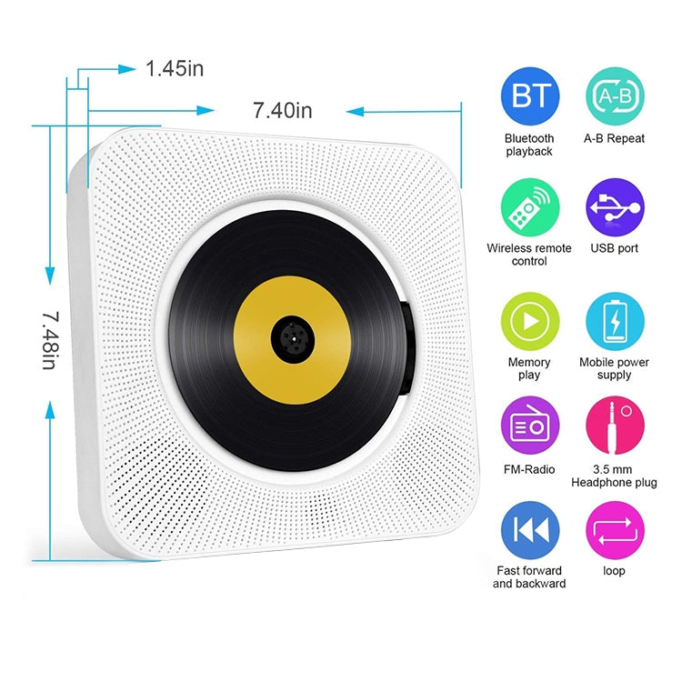 The Second Generation Portable Digital Display Bluetooth Speaker CD Player with Remote Control