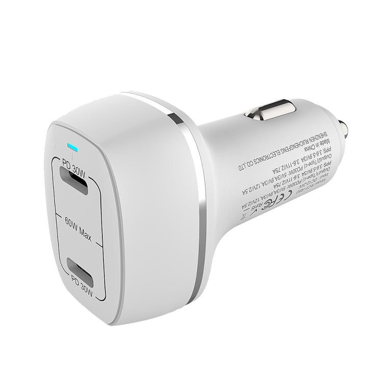 ACC-580 Dual Ports PD 60W Fast Charging Car Charger
