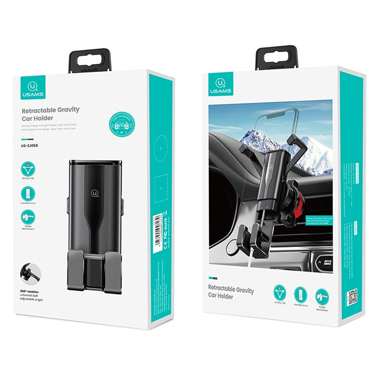 USAMS US-ZJ058 Retractable Gravity Car Holder for 4.7 - 7 inch Smartphones