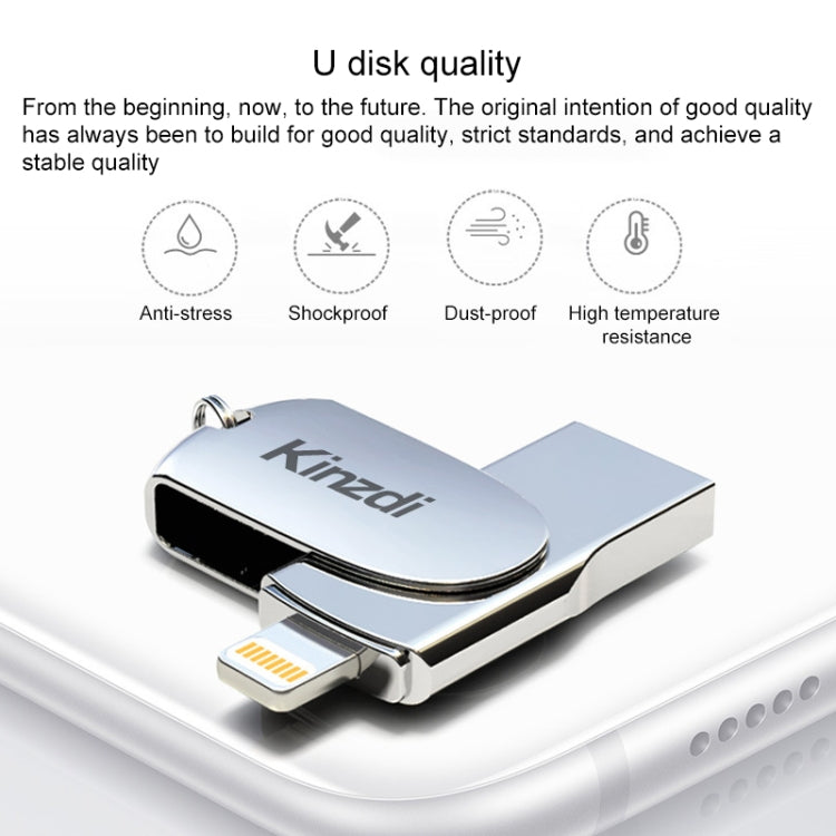 Kinzdi 32GB USB + 8 Pin Interface Metal Twister Flash U Disk