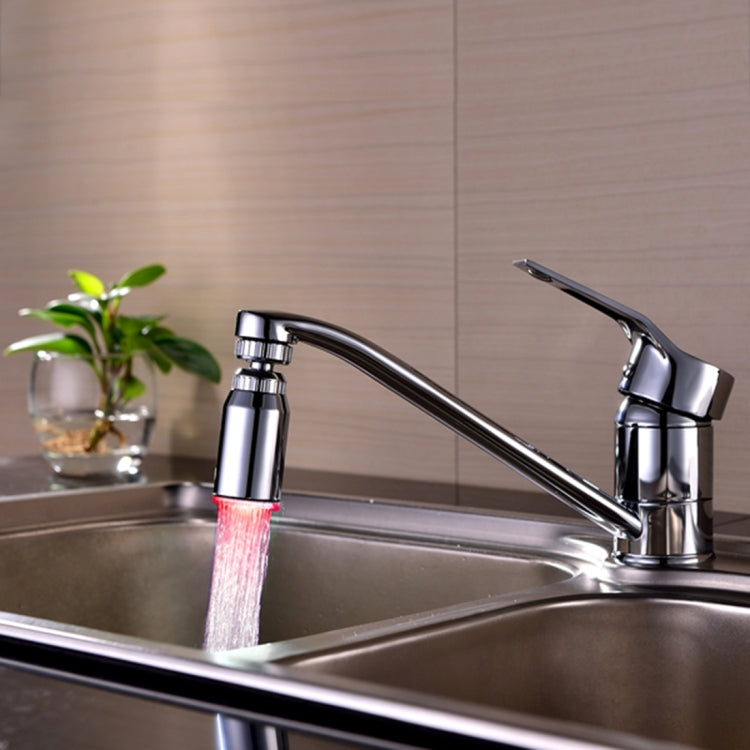 SDF2-B13 1 LED Temperature Sensor RGB LED Faucet Light Water Glow Shower, Size: 78 x 30mm, Interface: 22mm (Silver)