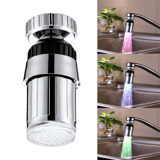 SDF-B6 1 LED ABS Temperature Sensor 3-color LED Faucet Light Water Glow Shower, Size: 58 x 24mm, Interface: 22mm (Silver)