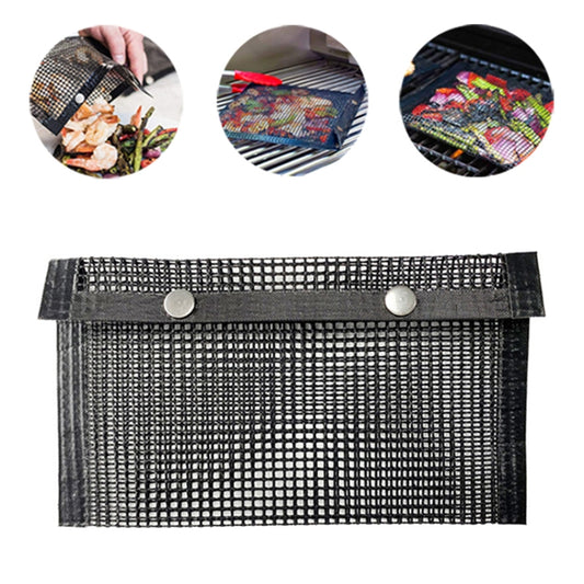 Barbecue Heat Resistant Non-stick Grilling Mesh BBQ Baking Bag, Size: 24 x 14cm (Black)