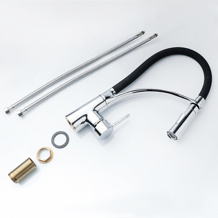 Kitchen Pull-out Faucet Hot Cold Home Retractable Rotating Faucet