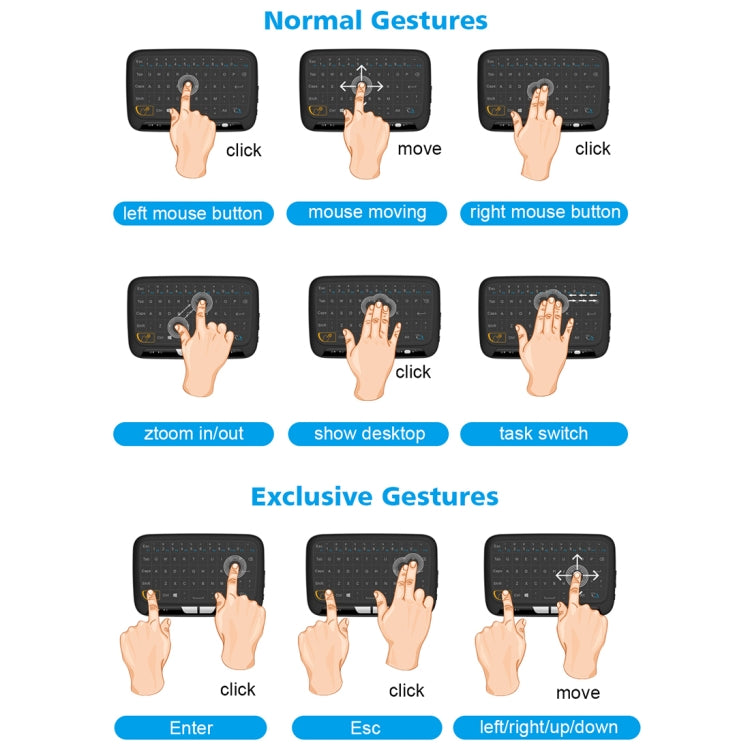 H18 2.4GHz Mini Wireless Air Mouse QWERTY Keyboard with Touchpad / Vibration for PC, TV