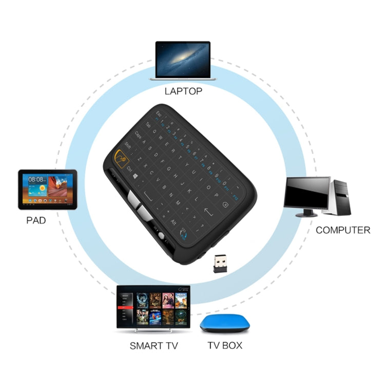 H18 2.4GHz Mini Wireless Air Mouse QWERTY Keyboard with Touchpad / Vibration for PC, TV