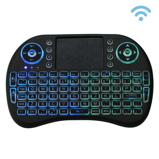 2.4GHz Mini i8 Wireless QWERTY Keyboard with Colorful Backlight & Touchpad & Multimedia Control for PC, Android TV BOX, X-BOX Player, Smartphones