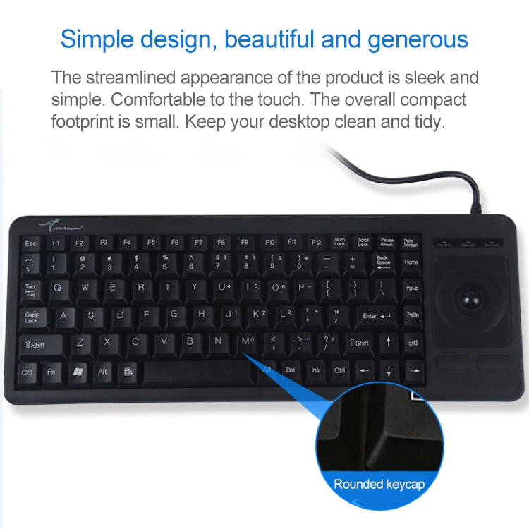 DS-8900 USB Interface Prevent Water Splashing Laser Engraving Character One-piece Wired Trackball Keyboard, Length: 1.5m