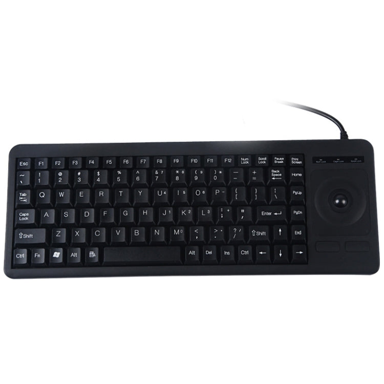 DS-8900 PS / 2 Interface Prevent Water Splashing Laser Engraving Character One-piece Wired Trackball Keyboard, Length: 1.5m