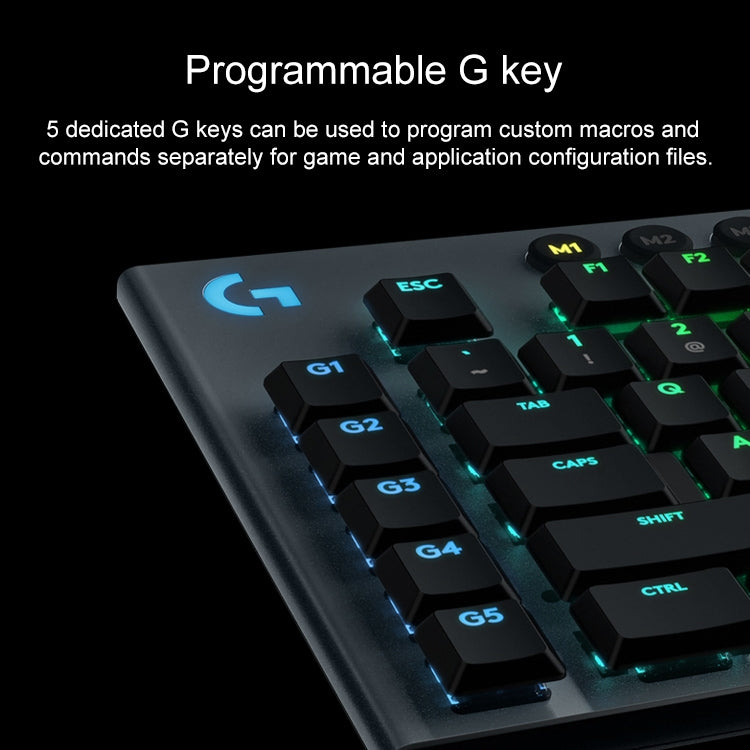Logitech G813 RGB Mechanical Wired Gaming Keyboard (GL-Linear), Length: 1.8m