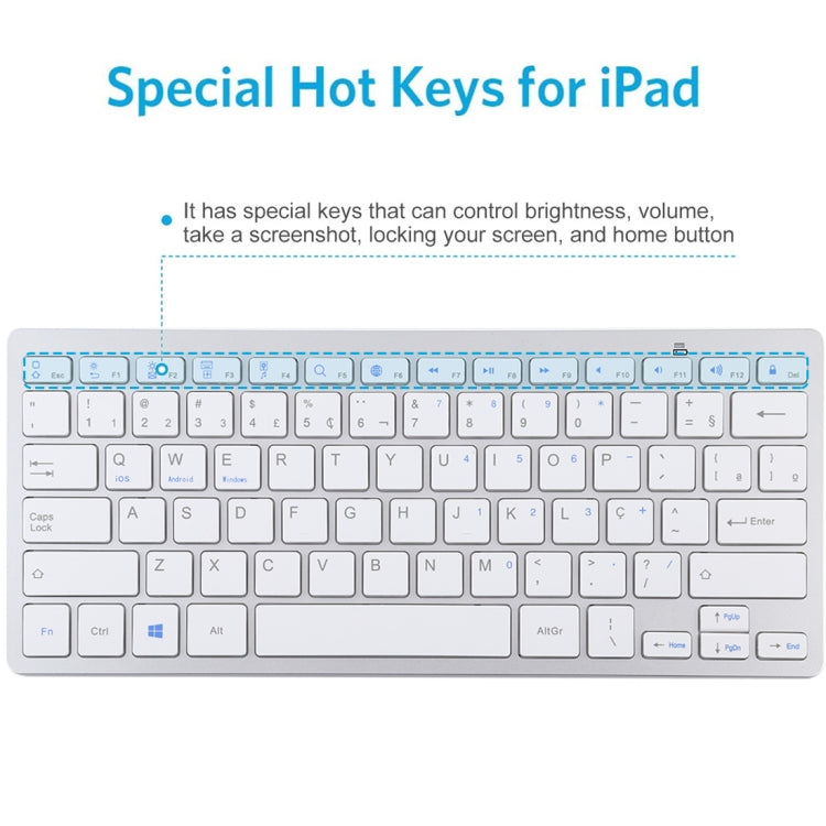 WB-8022 Ultra-thin Wireless Bluetooth Keyboard, Portuguese Keys