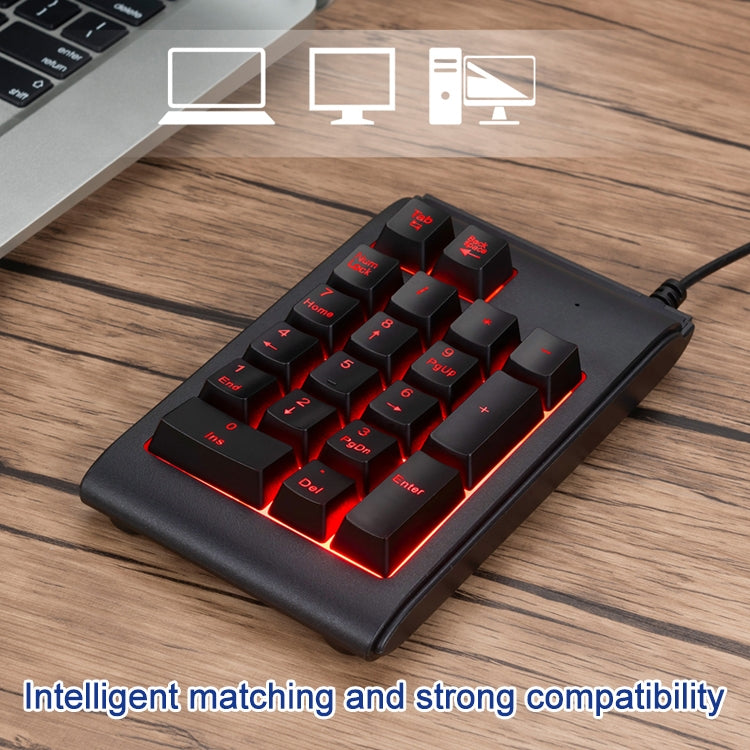 MC Saite 529 19 Keys Wired Three-color Backlight Numeric Keyboard