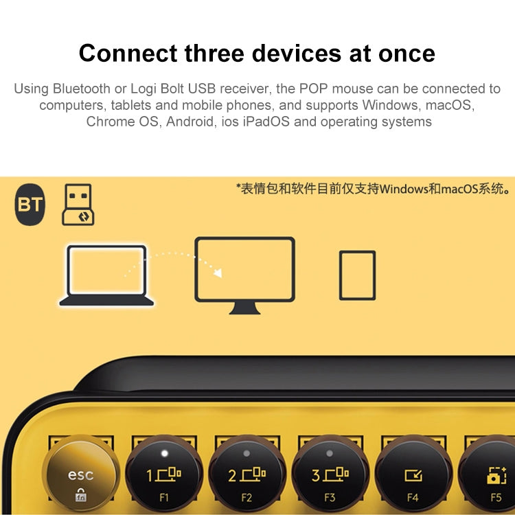 Logitech POP KEYS Round Button Bluetooth Mechanical Keyboard