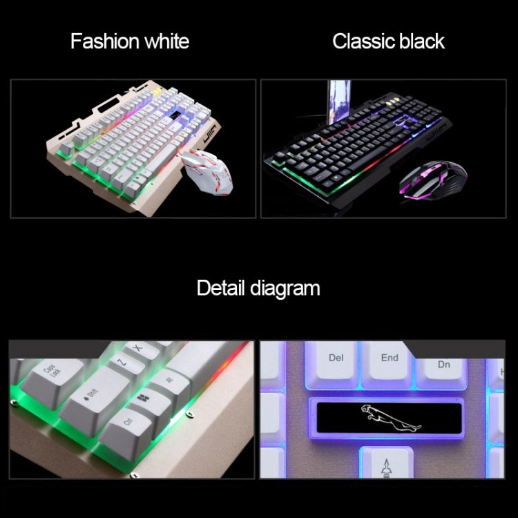 Chasing Leopard G700 USB RGB Backlight Wired Optical Gaming Mouse and Keyboard Set, Keyboard Cable Length: 1.35m, Mouse Cable Length: 1.3m