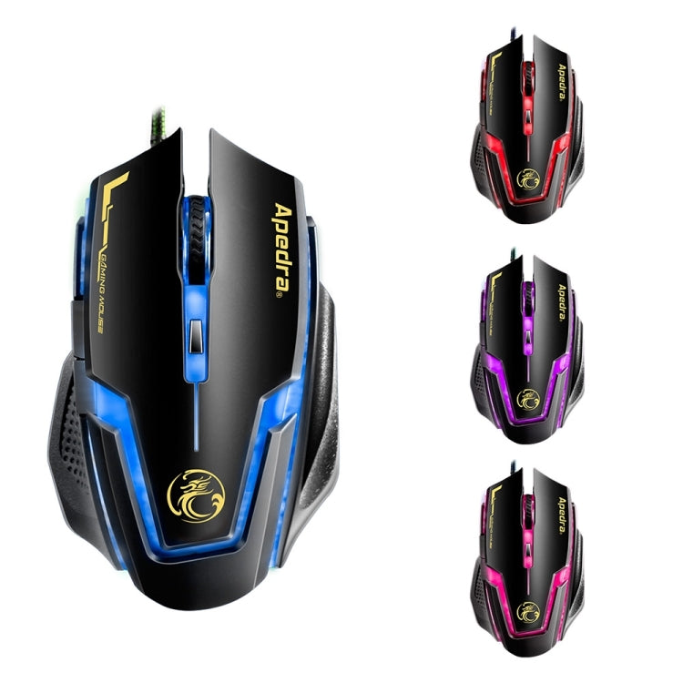 Apedra iMICE A9 High Precision Gaming Mouse LED four color controlled breathing light USB 6 Buttons 3200 DPI Wired Optical Gaming Mouse for Computer PC Laptop