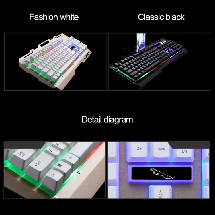 ZGB G700 104 Keys USB Wired Mechanical Feel Glowing Metal Panel Suspension Gaming Keyboard with Phone Holder