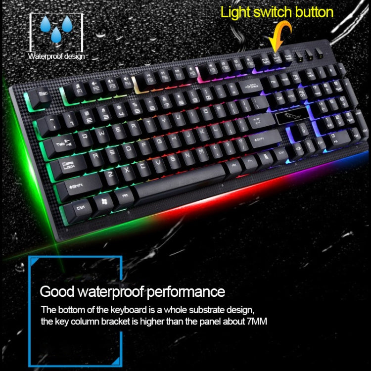 ZGB G20 1600 DPI Professional Wired Glowing Mechanical Feel Suspension Keyboard + Optical Mouse Kit for Laptop, PC