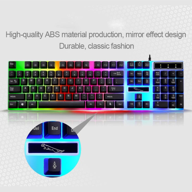 ZGB G21 1600 DPI Professional Wired Colorful Backlight Mechanical Feel Suspension Keyboard + Optical Mouse Kit for Laptop, PC