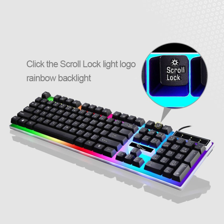 ZGB G21 1600 DPI Professional Wired Colorful Backlight Mechanical Feel Suspension Keyboard + Optical Mouse Kit for Laptop, PC