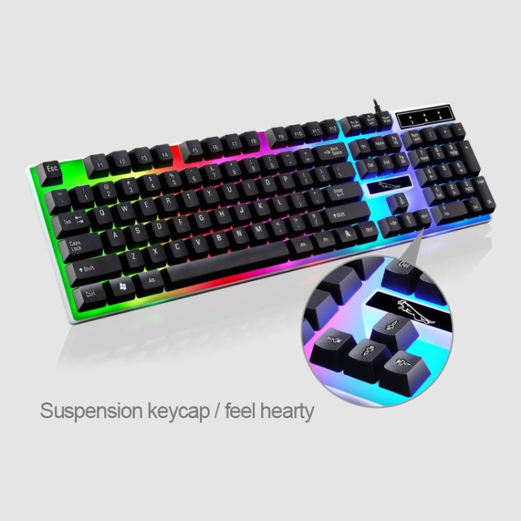 ZGB G21 1600 DPI Professional Wired Colorful Backlight Mechanical Feel Suspension Keyboard + Optical Mouse Kit for Laptop, PC