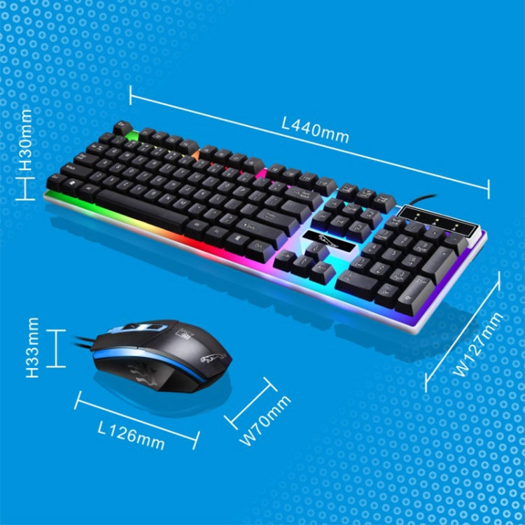 ZGB G21 1600 DPI Professional Wired Colorful Backlight Mechanical Feel Suspension Keyboard + Optical Mouse Kit for Laptop, PC