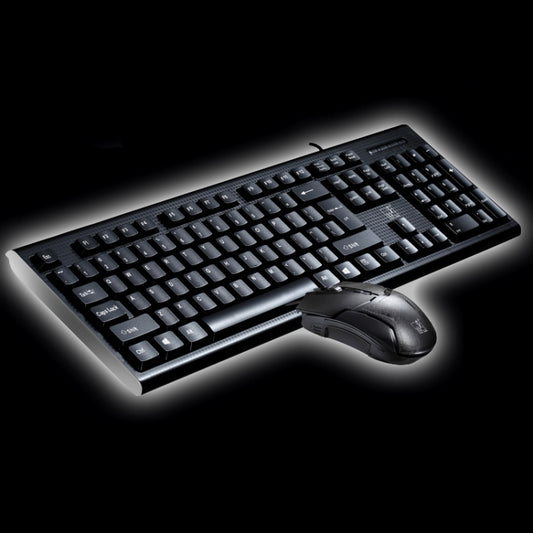 Chasing Leopard Q9 1600 DPI Professional Wired Grid Texture Gaming Office Keyboard + Optical Mouse Kit