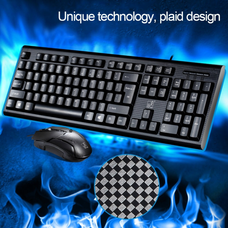 Chasing Leopard Q9 1600 DPI Professional Wired Grid Texture Gaming Office Keyboard + Optical Mouse Kit
