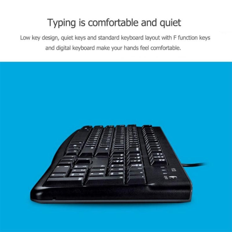 Logitech K120 USB Waterproof Splash Wired Keyboard for Desktop Computers / Laptops