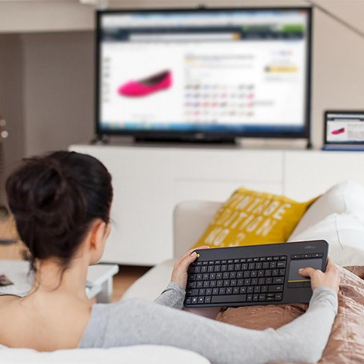 Logitech K400 Plus 2.4GHz Wireless Touch Control Keyboard, Wireless Range: 10m