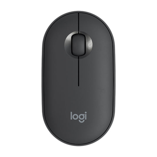 Logitech Pebble Cobblestone Shape Thin 3-keys 1000DPI Mute Wireless Bluetooth Optical Mouse, Wireless Range: 10m
