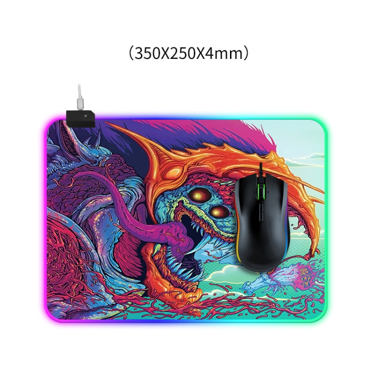 Computer Monster Pattern Illuminated Mouse Pad, Size: 35 x 25 x 0.4cm