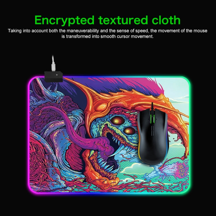 Computer Monster Pattern Illuminated Mouse Pad, Size: 35 x 25 x 0.4cm