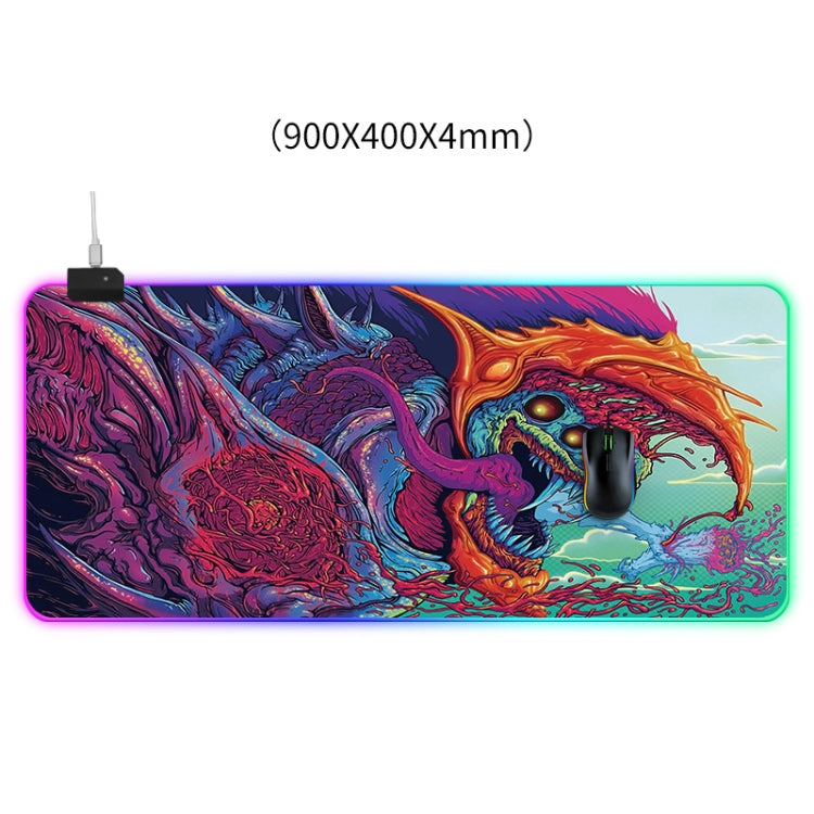 Computer Monster Pattern Illuminated Mouse Pad, Size: 90 x 40 x 0.4cm