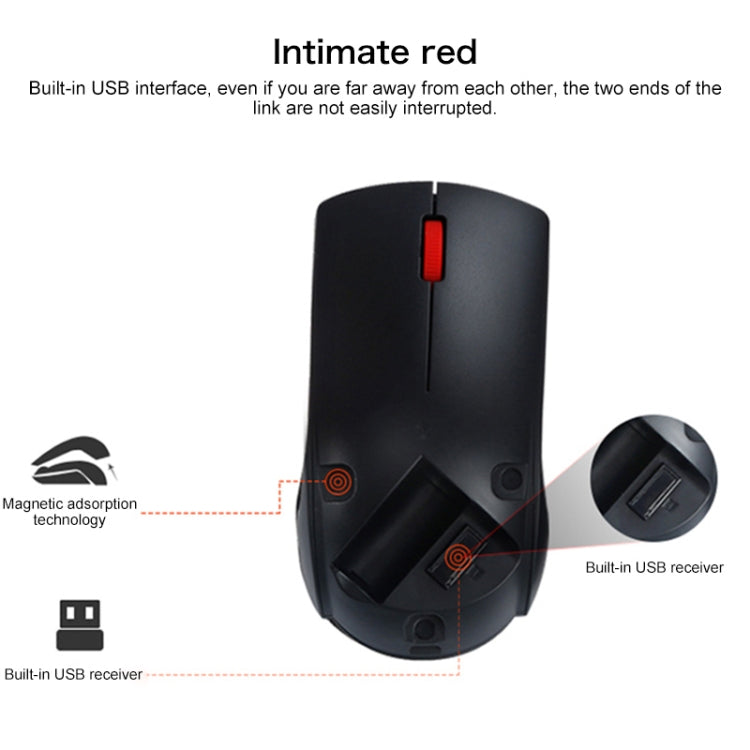 Lenovo M120 Pro Fashion Office Red Dot Wireless Mouse