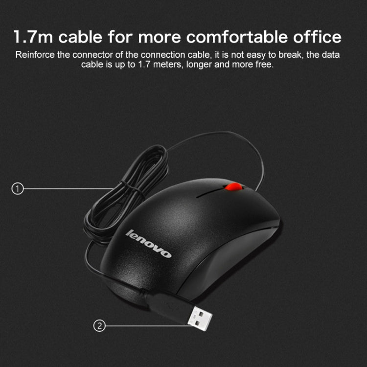 Lenovo M120 Pro Fashion Office Red Dot Wired Mouse