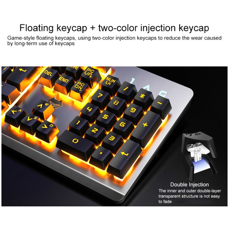 YINDIAO K002 USB Wired Mechanical Feel RGB Backlight Keyboard + Optical Mouse + Headset Set