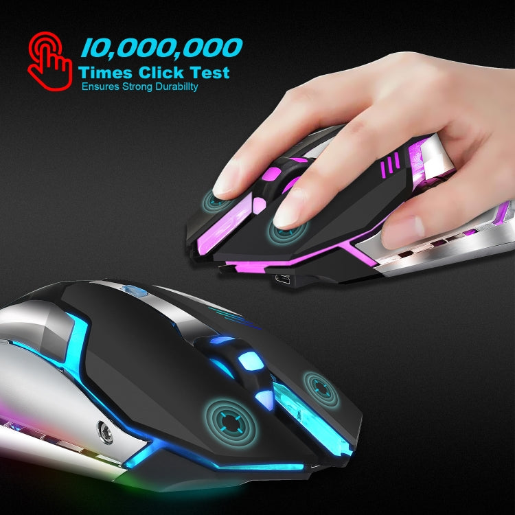 HXSJ M10 2.4GHz 6-keys USB Rechargeable Colorful Lighting Ergonomic 2400DPI Wireless Optical Gaming Mouse for Desktop Computers