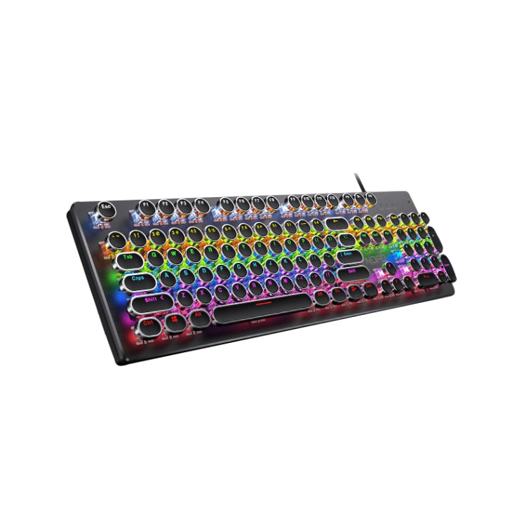 YINDIAO Electroplating Punk Mixed Light USB Mechanical Gaming Wired Keyboard, Tea Shaft