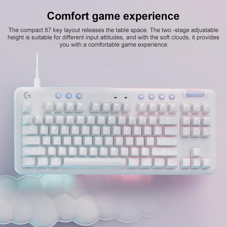 Logitech Aurora G713 RGB Wired Game E-sports 87-key Mechanical Keyboard with Palm Support, Red Shaft