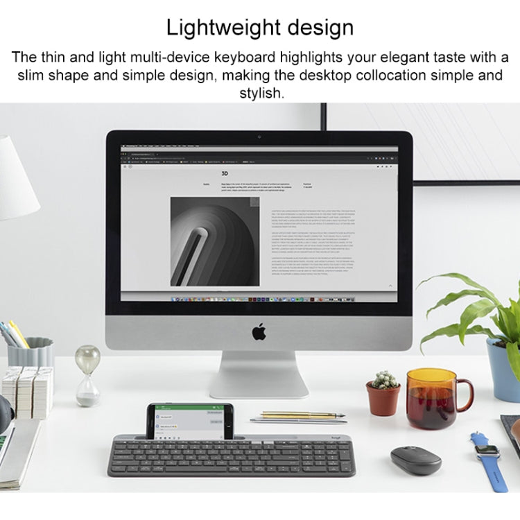 Logitech K580 Dual Modes Thin and Light Multi-device Wireless Keyboard with Phone Holder