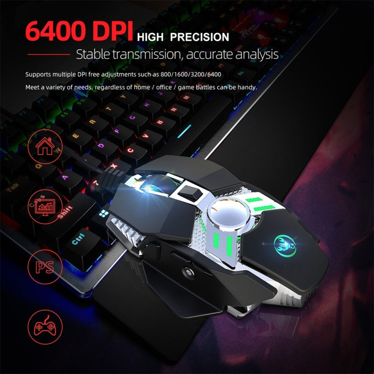 HXSJ J200 7 Keys Programmable Wired E-sports Mechanical Mouse with Light