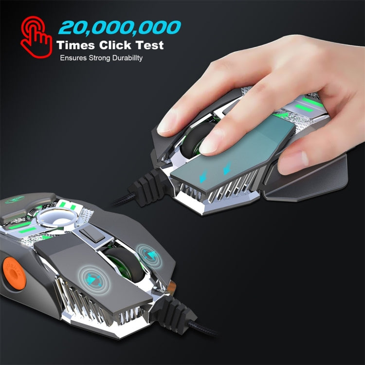 HXSJ J200 7 Keys Programmable Wired E-sports Mechanical Mouse with Light