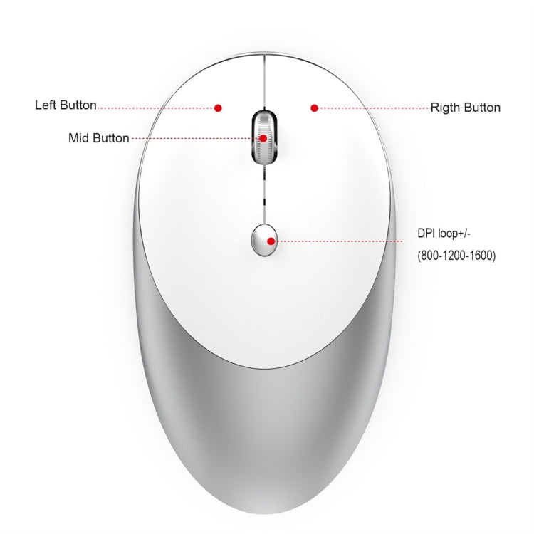 HXSJ T36 2.4G Bluetooth 5.0+3.0 Three-mode Silent Design Wireless Bluetooth Mouse