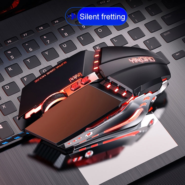 YINDIAO 3200DPI 4-modes Adjustable 7-keys RGB Light Wired Metal Mechanical Hard Core Macro Mouse, Style: Audio Version