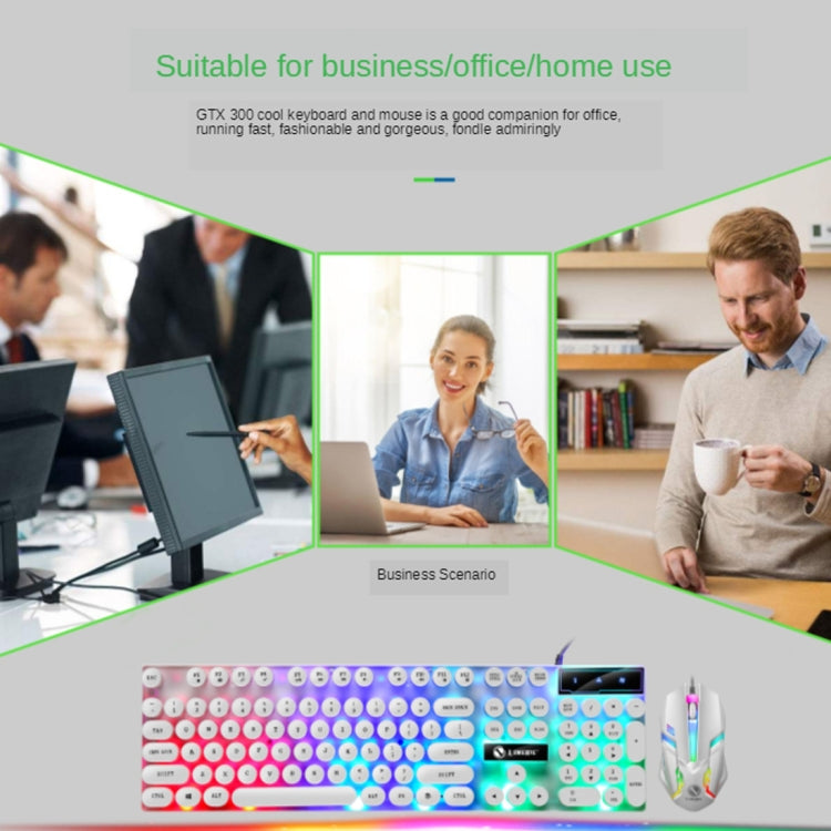 TX300 Mechanical Feel Backlight Punk Wired Keyboard Mouse Set