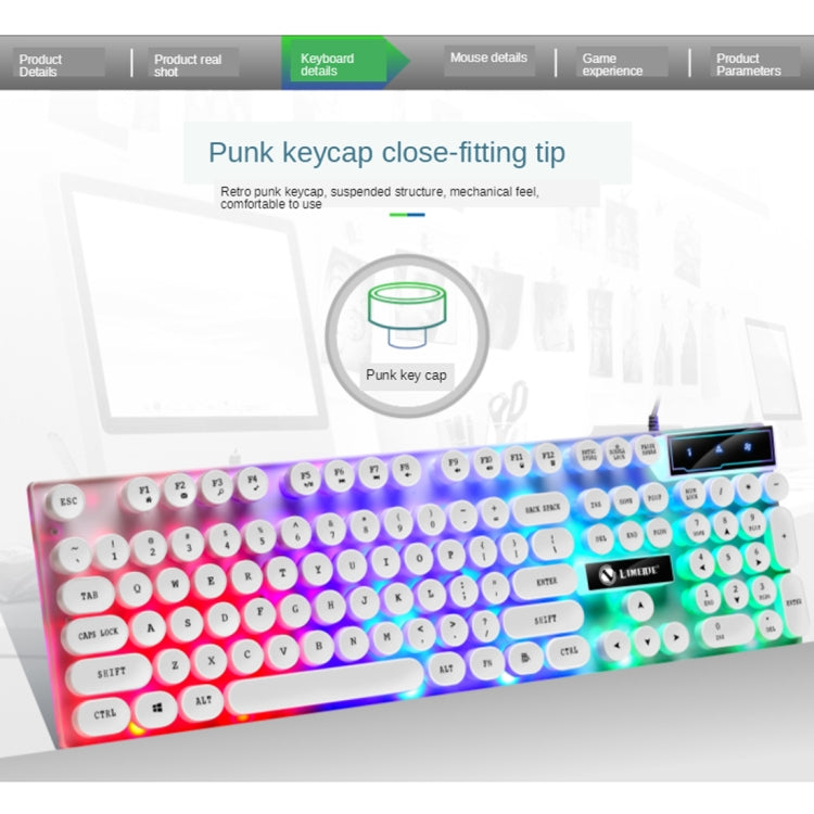 TX300 Mechanical Feel Backlight Punk Wired Keyboard Mouse Set