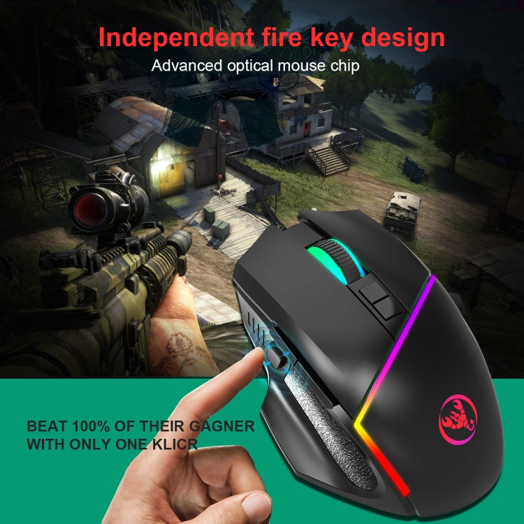 HXSJ  V100 + A876 Mobile Game One Hand Wired Keyboard + Mouse Set