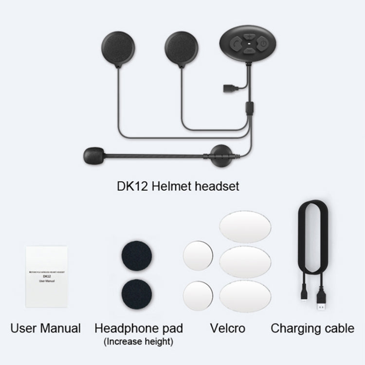 Dier DK12 800m Helmet Wireless Bluetooth Headset 5.0 Waterproof Double Motorcycle Call Headset With Intercom Function