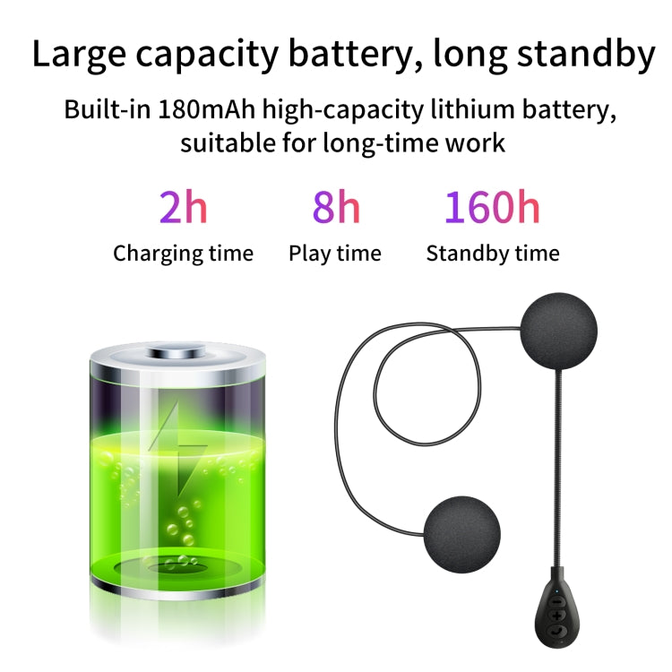 T6 Motorcycle Helmet Bluetooth V5.0 Headset