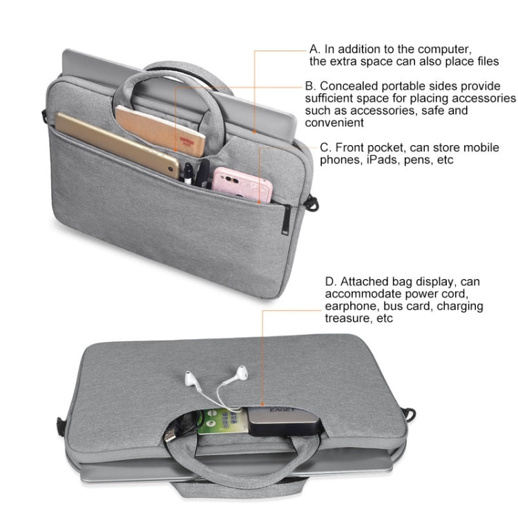 ST01S Waterproof Oxford Cloth Hidden Portable Strap One-shoulder Handbag for 15.6 inch Laptops, ST01S 15.6 inch Navy Blue, ST01S 15.6 inch Black, ST01S 15.6 inch Pink, ST01S 15.6 inch Light Grey, ST01S 15.6 inch Dark Gray